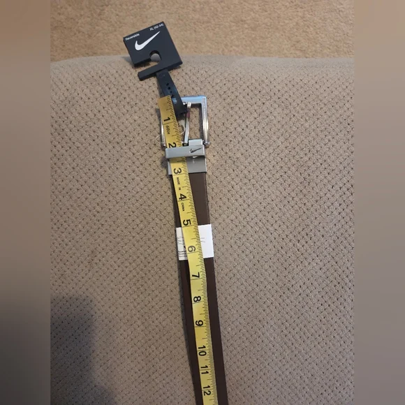 New Nike Reversible Men's Black & Brown XL 42-44 silver texture belt buckle - Picture 9 of 16